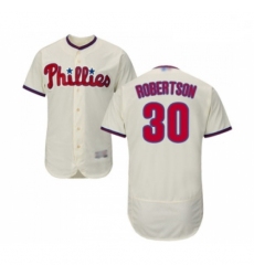 Mens Philadelphia Phillies 30 David Robertson Cream Alternate Flex Base Authentic Collection MLB Jersey