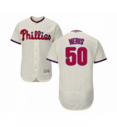 Mens Philadelphia Phillies 50 Hector Neris Cream Alternate Flex Base Authentic Collection Baseball Jersey