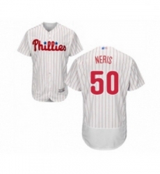 Mens Philadelphia Phillies 50 Hector Neris White Home Flex Base Authentic Collection Baseball Jersey