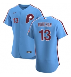 Philadelphia Phillies 13 Rafael Marchan Men Nike Light Blue Alternate 2020 Authentic Player MLB Jersey
