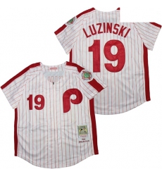 Philadelphia Phillies 19 Greg Luzinski White 100th 1980 Cooperstown Collection Jersey