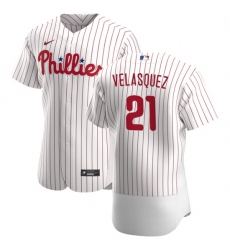 Philadelphia Phillies 21 Vince Velasquez Men Nike White Home 2020 Authentic Player MLB Jersey