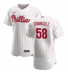 Philadelphia Phillies 58 Seranthony Dominguez Men Nike White Home 2020 Authentic Player MLB Jersey