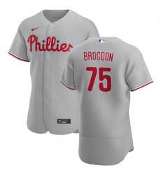 Philadelphia Phillies 75 Connor Brogdon Men Nike Gray Road 2020 Authentic Player MLB Jersey