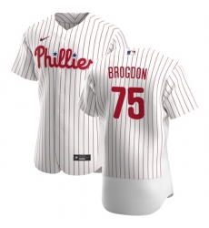 Philadelphia Phillies 75 Connor Brogdon Men Nike White Home 2020 Authentic Player MLB Jersey