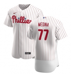 Philadelphia Phillies 77 Adonis Medina Men Nike White Home 2020 Authentic Player MLB Jersey