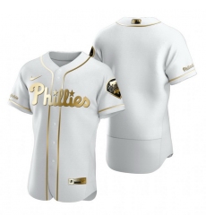 Philadelphia Phillies Blank White Nike Mens Authentic Golden Edition MLB Jersey