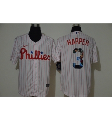 Phillies 3 Bryce Harper White Nike Cool Base Player Jersey