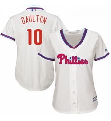 Womens Majestic Philadelphia Phillies 10 Darren Daulton Authentic Cream Alternate Cool Base MLB Jersey