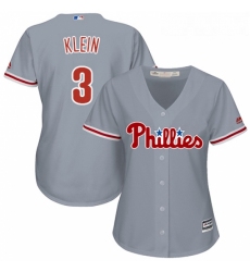 Womens Majestic Philadelphia Phillies 3 Chuck Klein Authentic Grey Road Cool Base MLB Jersey