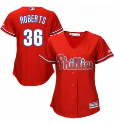 Womens Majestic Philadelphia Phillies 36 Robin Roberts Authentic Red Alternate Cool Base MLB Jersey