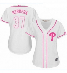 Womens Majestic Philadelphia Phillies 37 Odubel Herrera Authentic White Fashion Cool Base MLB Jersey 