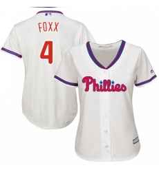 Womens Majestic Philadelphia Phillies 4 Jimmy Foxx Authentic Cream Alternate Cool Base MLB Jersey