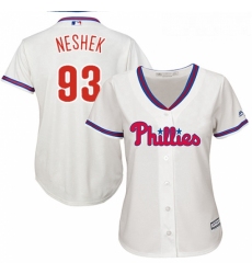 Womens Majestic Philadelphia Phillies 93 Pat Neshek Replica Cream Alternate Cool Base MLB Jersey 