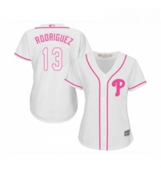 Womens Philadelphia Phillies 13 Sean Rodriguez Replica White Fashion Cool Base Baseball Jersey 