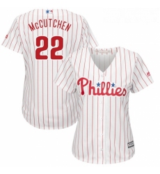Womens Philadelphia Phillies 22 Andrew McCutchen Majestic White Scarlet Cool Base Player Jersey 