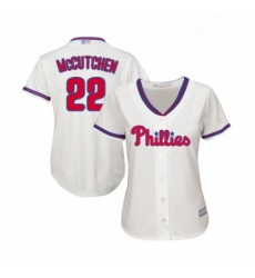 Womens Philadelphia Phillies 22 Andrew McCutchen Replica Cream Alternate Cool Base Baseball Jersey 