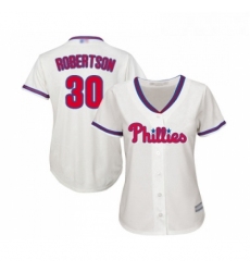 Womens Philadelphia Phillies 30 David Robertson Replica Cream Alternate Cool Base Baseball Jersey 