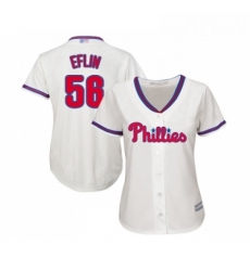 Womens Philadelphia Phillies 56 Zach Eflin Replica Cream Alternate Cool Base Baseball Jersey 