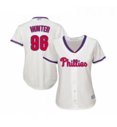 Womens Philadelphia Phillies 96 Tommy Hunter Replica Cream Alternate Cool Base Baseball Jersey 