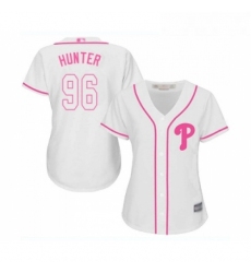 Womens Philadelphia Phillies 96 Tommy Hunter Replica White Fashion Cool Base Baseball Jersey 