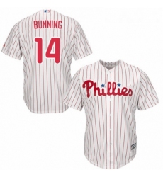 Youth Majestic Philadelphia Phillies 14 Jim Bunning Authentic WhiteRed Strip Home Cool Base MLB Jersey 