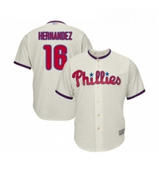 Youth Philadelphia Phillies 16 Cesar Hernandez Replica Cream Alternate Cool Base Baseball Jersey 