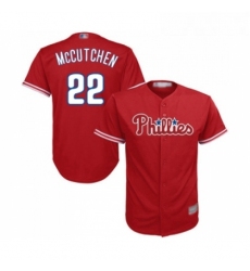 Youth Philadelphia Phillies 22 Andrew McCutchen Replica Red Alternate Cool Base Baseball Jersey 