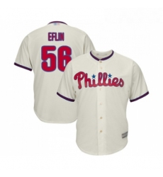 Youth Philadelphia Phillies 56 Zach Eflin Replica Cream Alternate Cool Base Baseball Jersey 