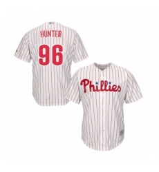 Youth Philadelphia Phillies 96 Tommy Hunter Replica White Red Strip Home Cool Base Baseball Jersey 