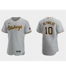 Men Pittsburgh Pirates 10 Bryan Reynolds Grey Flex Base Stitched Baseball Jersey