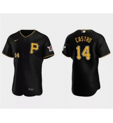 Men Pittsburgh Pirates 14 Rodolfo Castro Black Flex Base Stitched Baseball Jersey