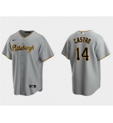 Men Pittsburgh Pirates 14 Rodolfo Castro Grey Cool Base Stitched Baseball Jersey