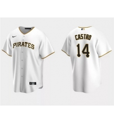 Men Pittsburgh Pirates 14 Rodolfo Castro White Cool Base Stitched Baseball Jersey