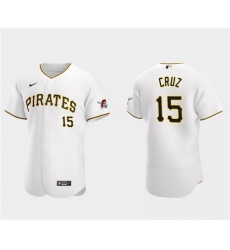 Men Pittsburgh Pirates 15 Oneil Cruz White Flex Base Stitched Baseball Jersey