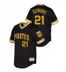 Men Pittsburgh Pirates 21 Roberto Clemente Black Cool Base Stitched jersey
