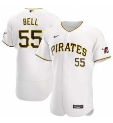 Men Pittsburgh Pirates 55 Josh Bell Men Nike White Home 2020 Flex Base Player MLB Jersey