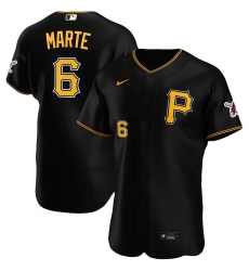 Men Pittsburgh Pirates 6 Starling Marte Men Nike Black Alternate 2020 Flex Base Player MLB Jersey