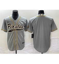 Men Pittsburgh Pirates Blank Gray Cool Base Stitched Baseball Jersey