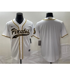 Men Pittsburgh Pirates Blank White Cool Base Stitched Baseball Jersey