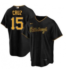 Men Pittsburgh Pirates Oneil Cruz #15 Nike Black Stitched MLB Jersey
