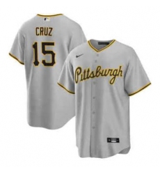 Men Pittsburgh Pirates Oneil Cruz #15 Nike Gray Stitched MLB Jersey