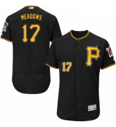 Mens Majestic Pittsburgh Pirates 17 Austin Meadows Black Alternate Flex Base Authentic Collection MLB Jersey