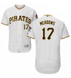 Mens Majestic Pittsburgh Pirates 17 Austin Meadows White Home Flex Base Authentic Collection MLB Jersey