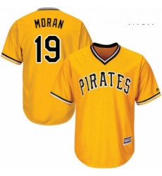 Mens Majestic Pittsburgh Pirates 19 Colin Moran Replica Gold Alternate Cool Base MLB Jersey 