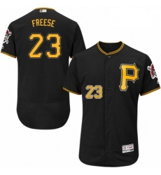 Mens Majestic Pittsburgh Pirates 23 David Freese Black Alternate Flex Base Authentic Collection MLB Jersey 