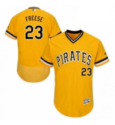 Mens Majestic Pittsburgh Pirates 23 David Freese Gold Alternate Flex Base Authentic Collection MLB Jersey