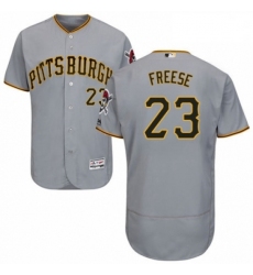 Mens Majestic Pittsburgh Pirates 23 David Freese Grey Road Flex Base Authentic Collection MLB Jersey