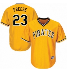 Mens Majestic Pittsburgh Pirates 23 David Freese Replica Gold Alternate Cool Base MLB Jersey 