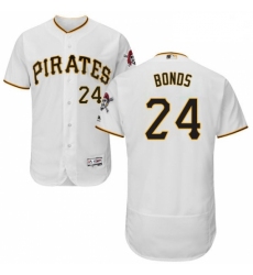 Mens Majestic Pittsburgh Pirates 24 Barry Bonds White Home Flex Base Authentic Collection MLB Jersey